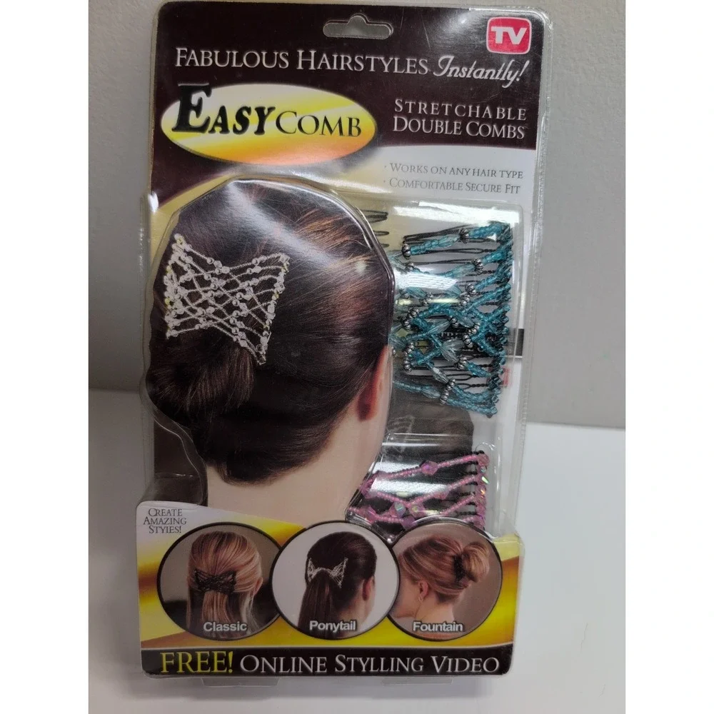 EZ Combs Fabulous Hairstyle Instantly Stretchable Double Combs As Seen On TV NEW